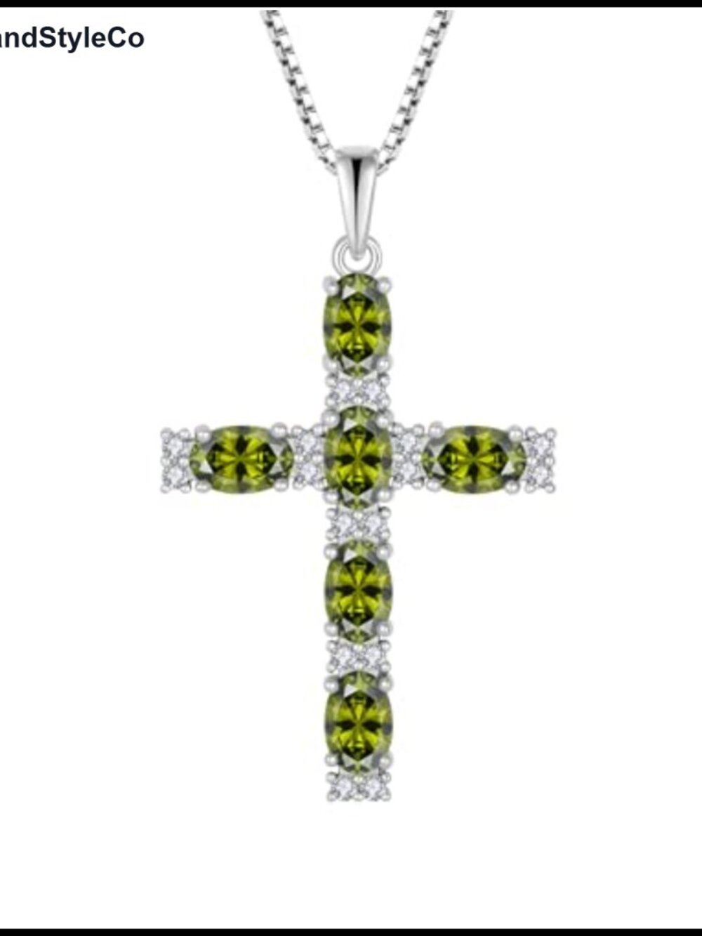 925 Sterling Silver Cross Necklace 18k White Gold Plated Pendant
